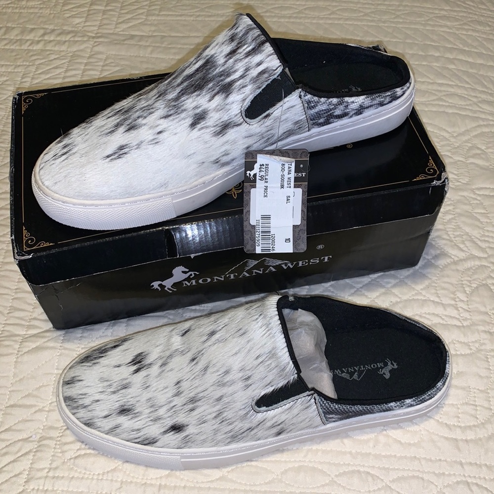 Montana West Cowhide Slides